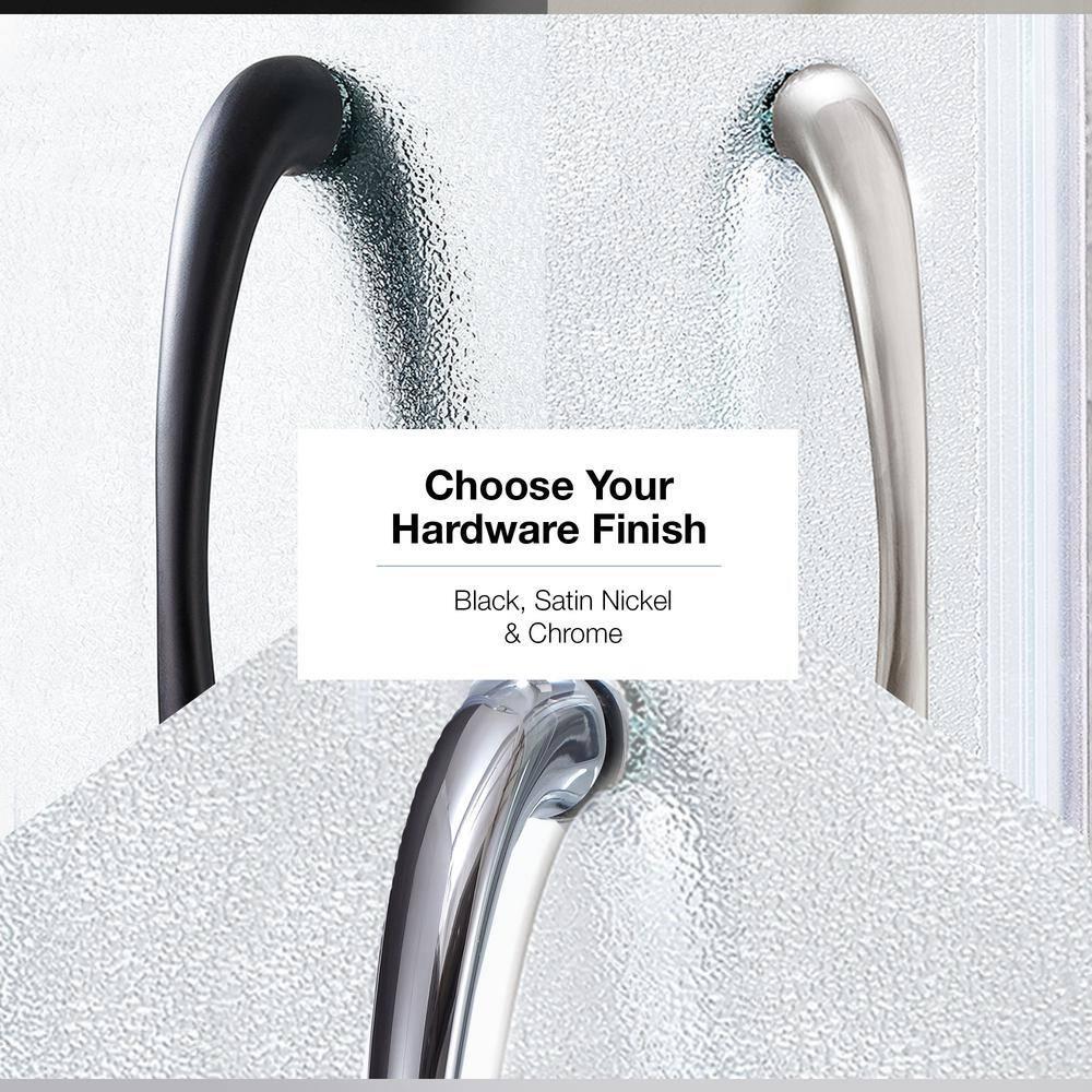 OVE Decors Breeze 35 in. Framed Round Shower Kit w/ Frosted Glass, Base in Chrome Finish