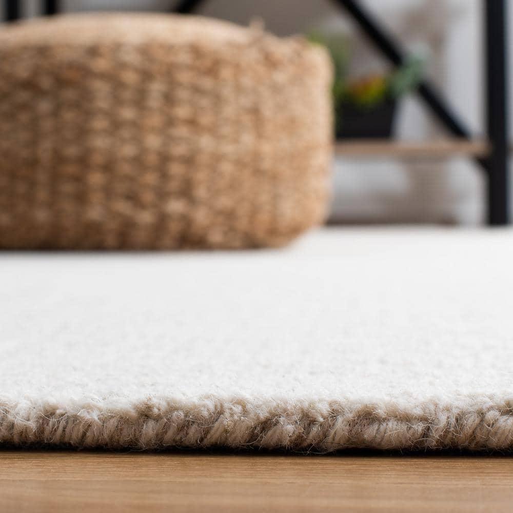 SAFAVIEH Abstract Delia Geometric Wool Area Rug, Ivory/Beige, 4' x 4' Square