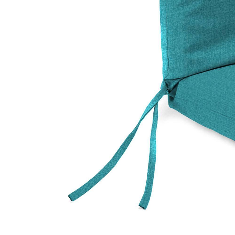 Jordan Manufacturing 44" x 21" McHusk Lagoon Aqua Crosshatch Rectangular Outdoor Chair Cushion with Ties and Hanger Loop