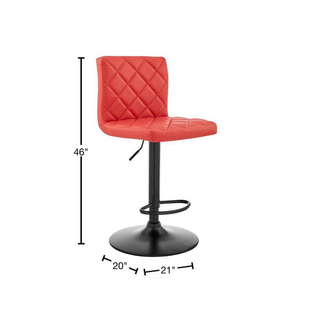 Duval Adjustable Barstool with Faux Leather and Metal Finish - Armen Living