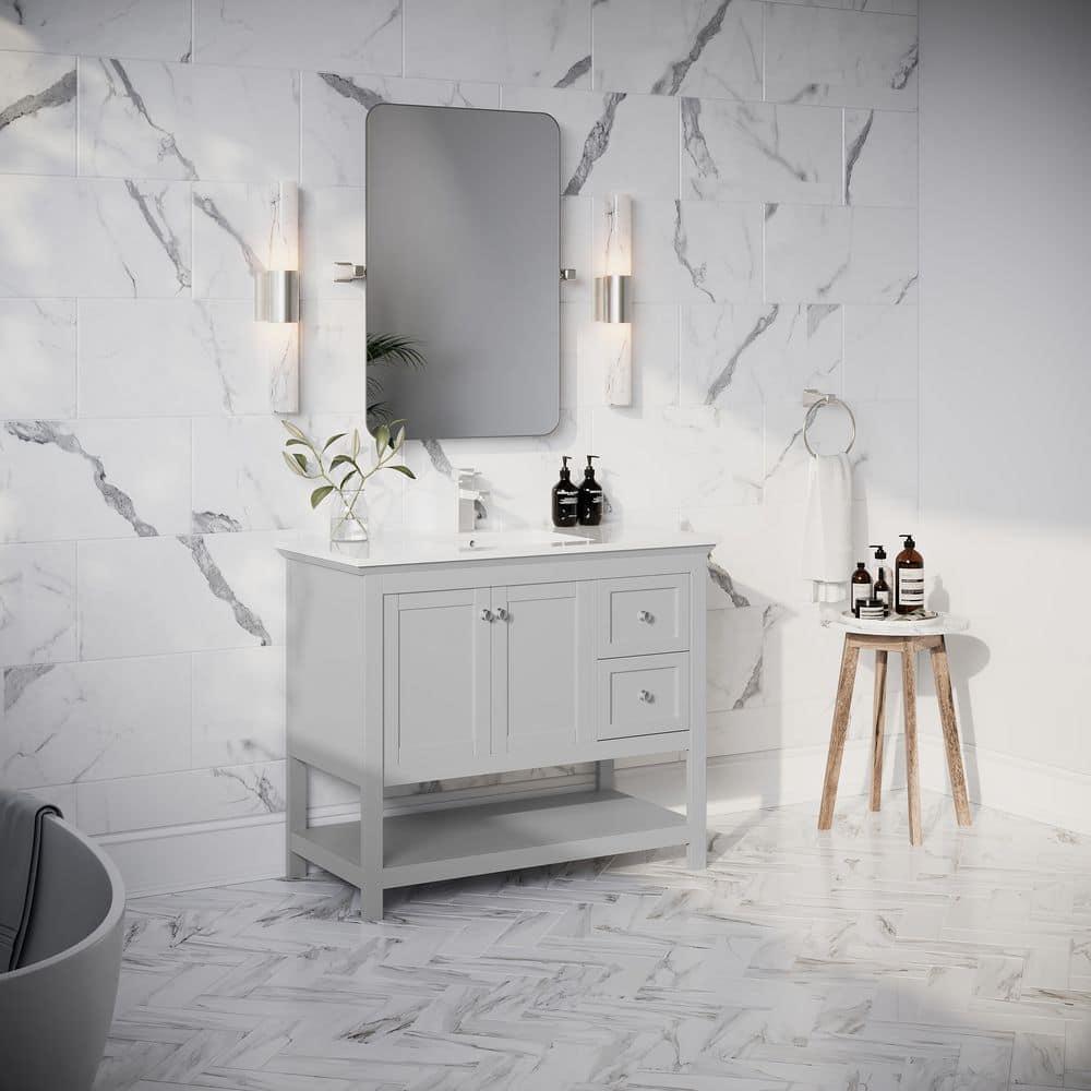 Fresca Manchester 42" Freestanding Single Sink Bathroom Vanity with Integrated Sink (Faucet Not Included)