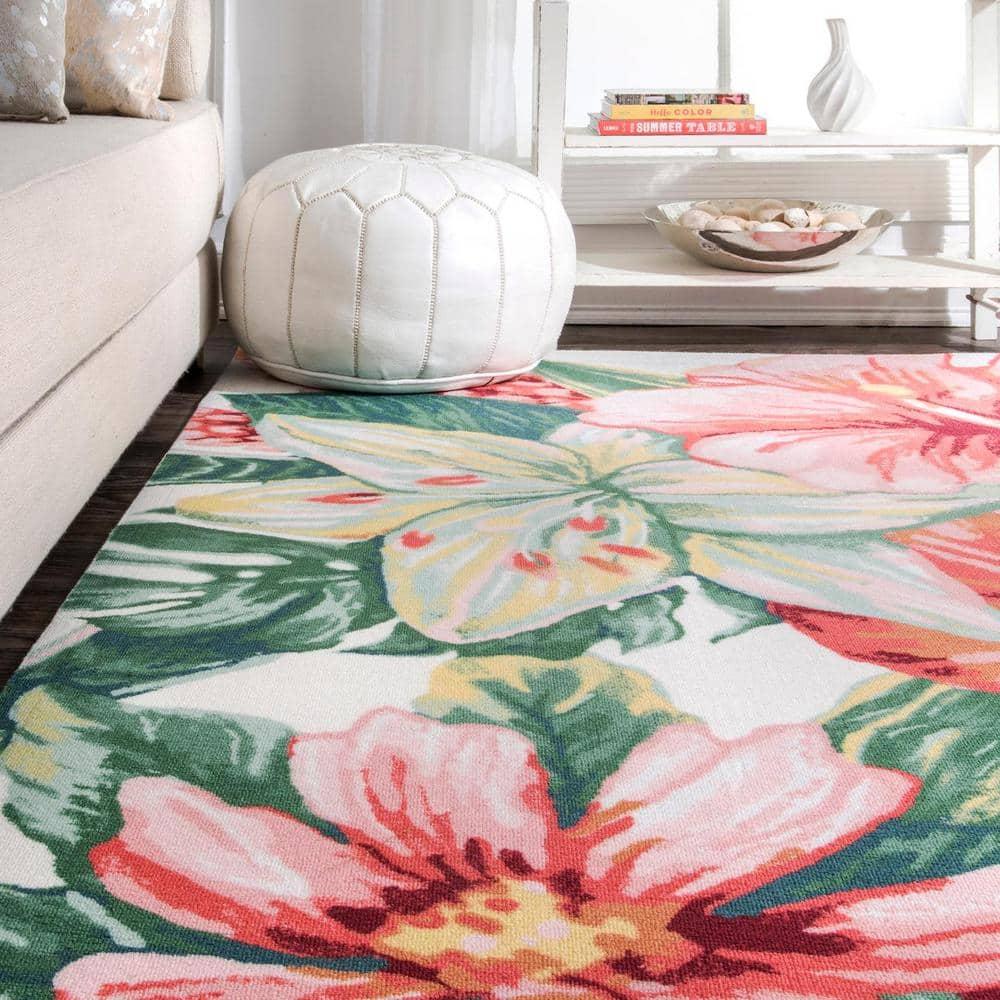 Nuloom Contemporary Floral Sabrina Indoor/Outdoor Patio Area Rug, 4' x 6', Multi