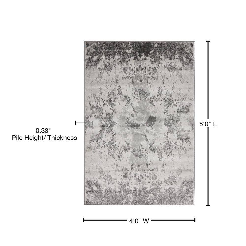 Unique Loom Metro Collection Area Rug - Space (4' 1" x 6' 1" Rectangle Light Gray/Gray)