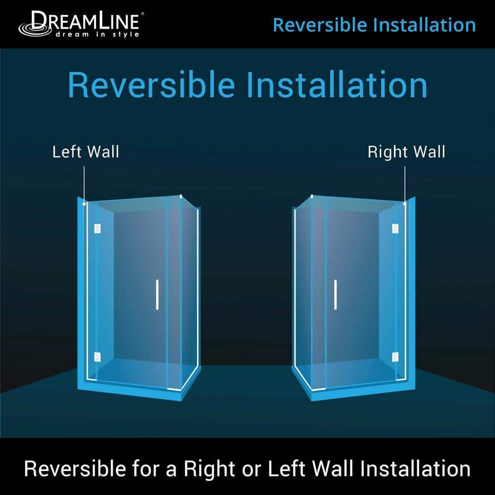 Unidoor-X 40" x 72" Hinged Frameless Shower Door with ClearMax™ Technology