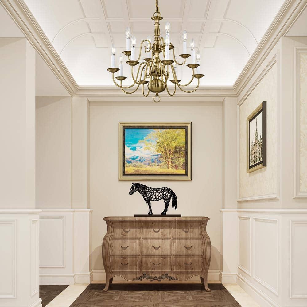 Livex Lighting Williamsburgh 12 - Light Chandelier in  Antique Brass