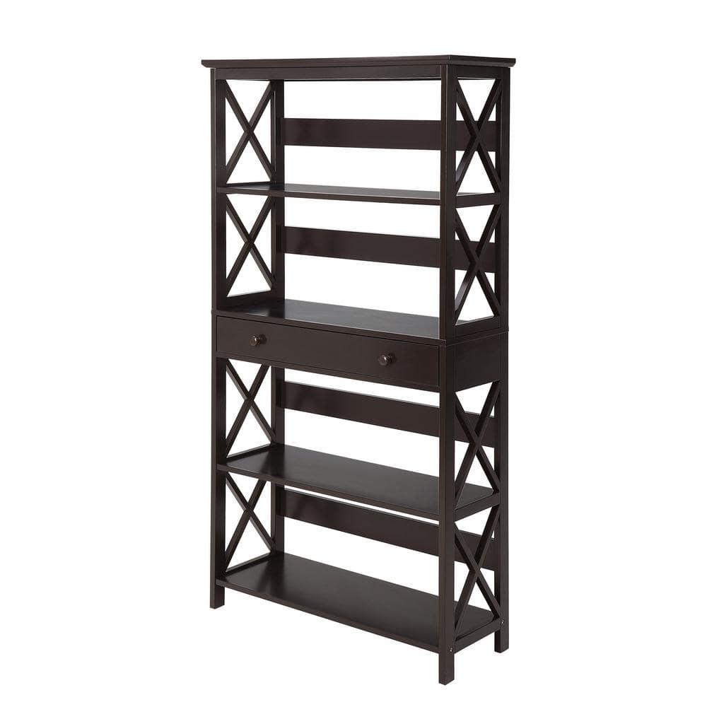 Convenience Concepts Oxford 5-Tier Bookcase with Drawer, Multiple Finishes