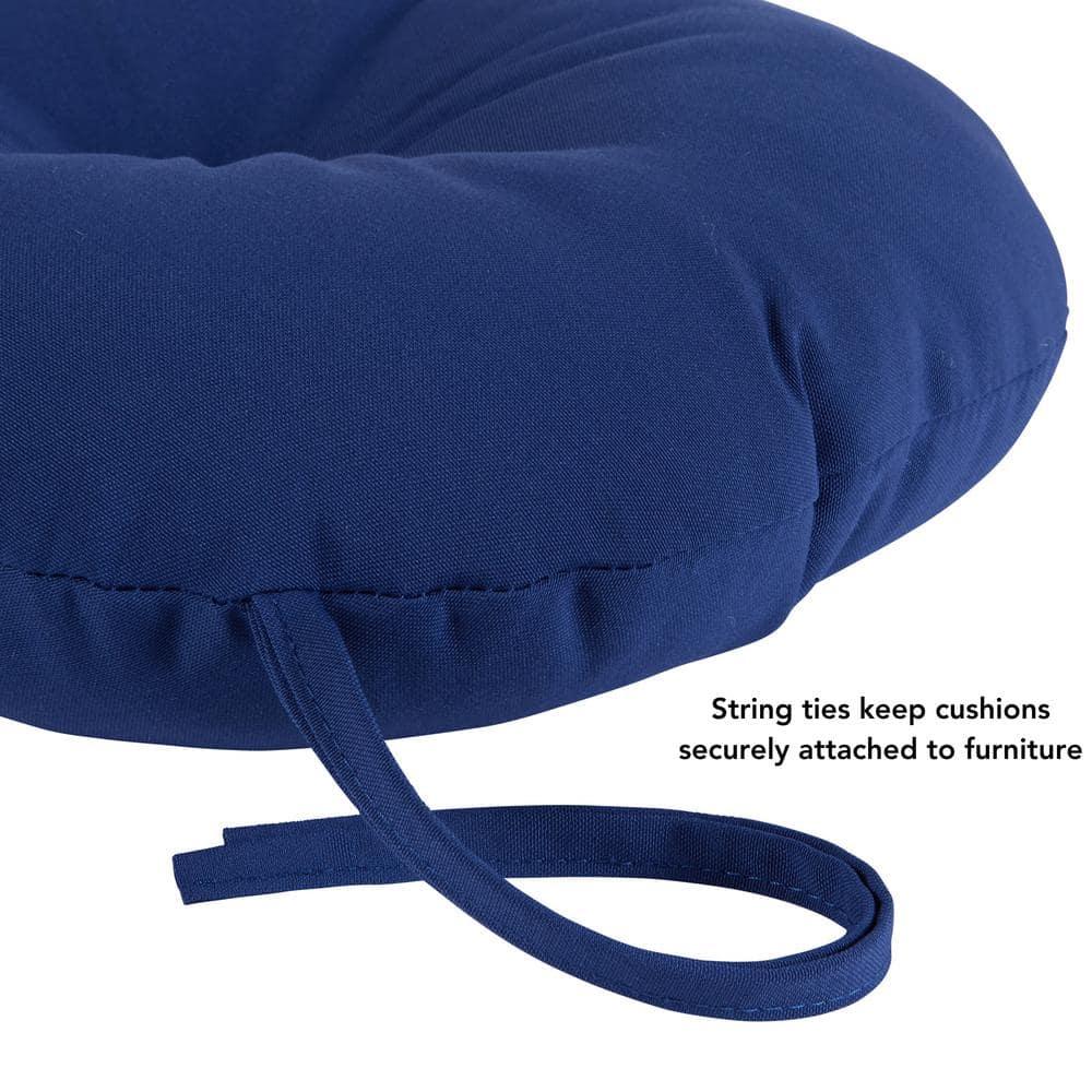Greendale Home Fashions 15-inch Round Outdoor Marine Blue Bistro Chair Cushions (Set of 2)