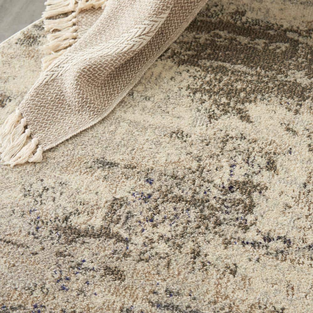 Nourison Celestial CES02 7'10" Round Ivory/Grey Area Rug