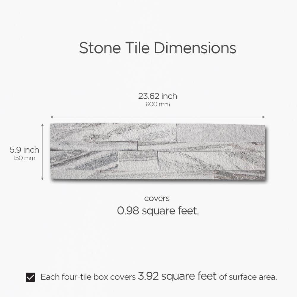 6'' W x 24'' L Natural Stone Peel and Stick Mosaic Tile