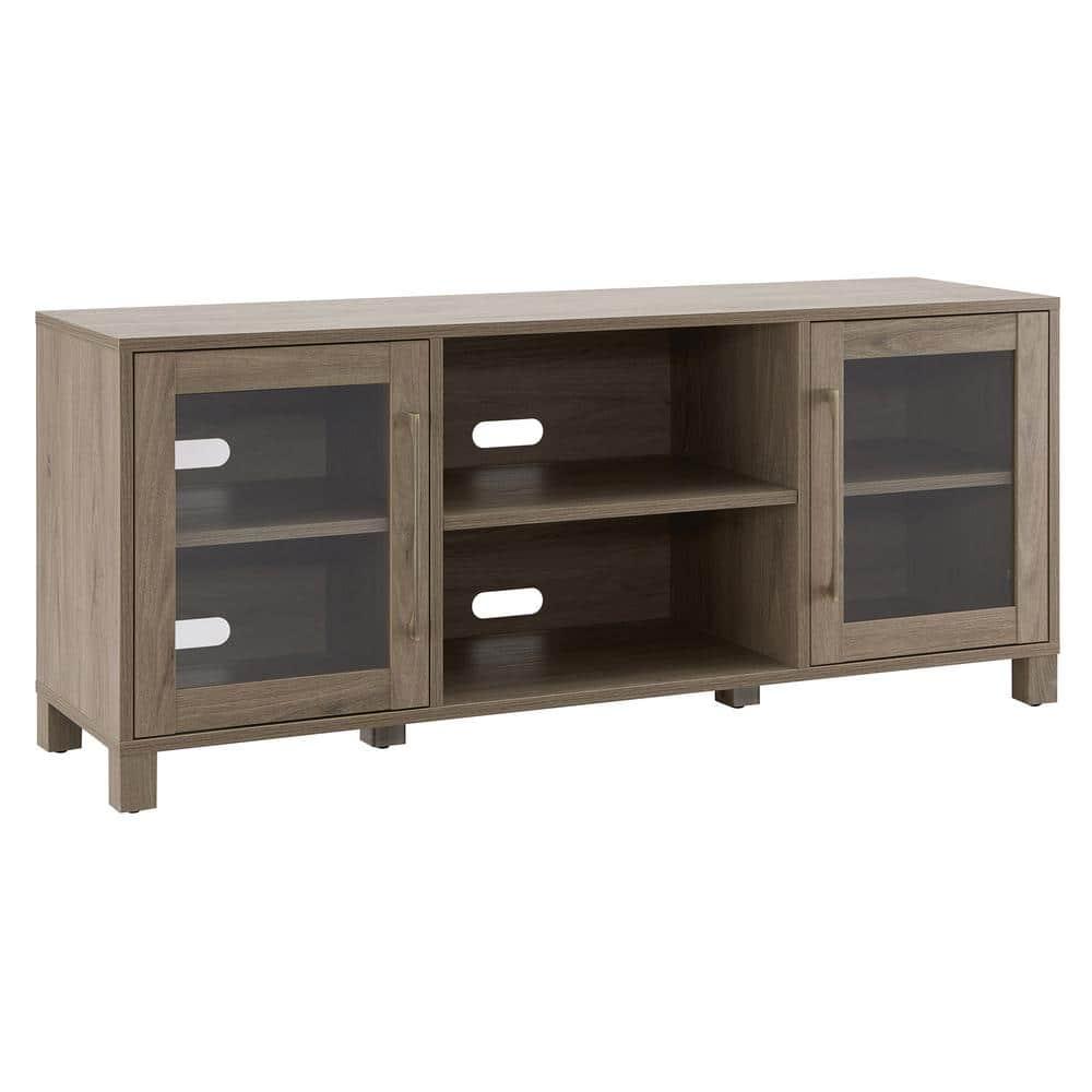Evelyn&Zoe Quincy Rectangular TV Stand for TV's up to 65", Antiqued Gray
