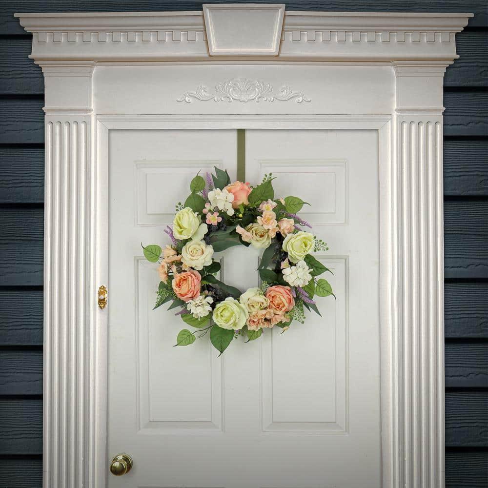 24" Artificial Rose and Peony Woven Branch Base Wreath - National Tree Company