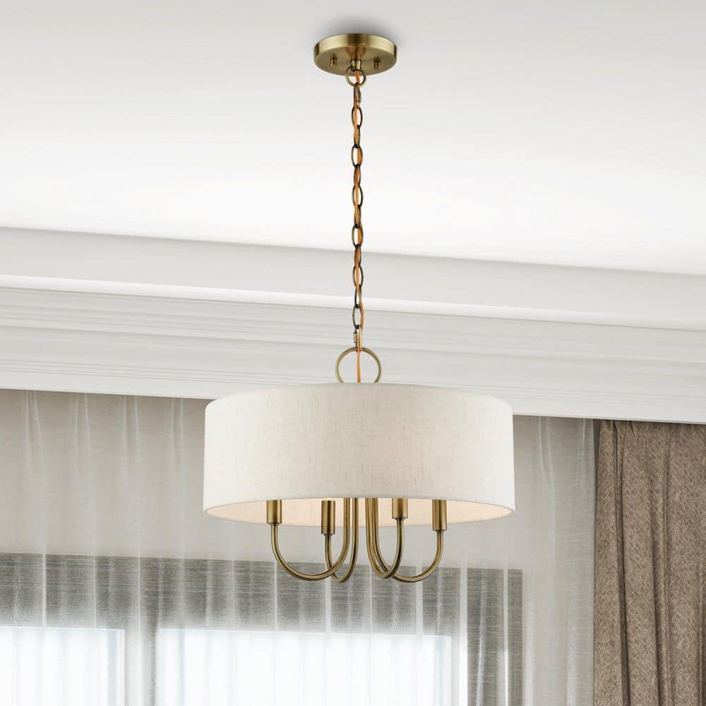 Livex Lighting Blossom 4 - Light Pendant in Antique Brass