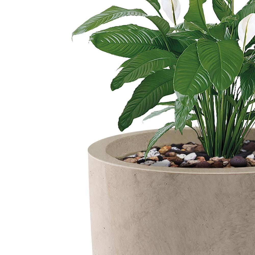 Rosemead Home & Garden 3pc Concrete Outdoor Planter Pots Beige