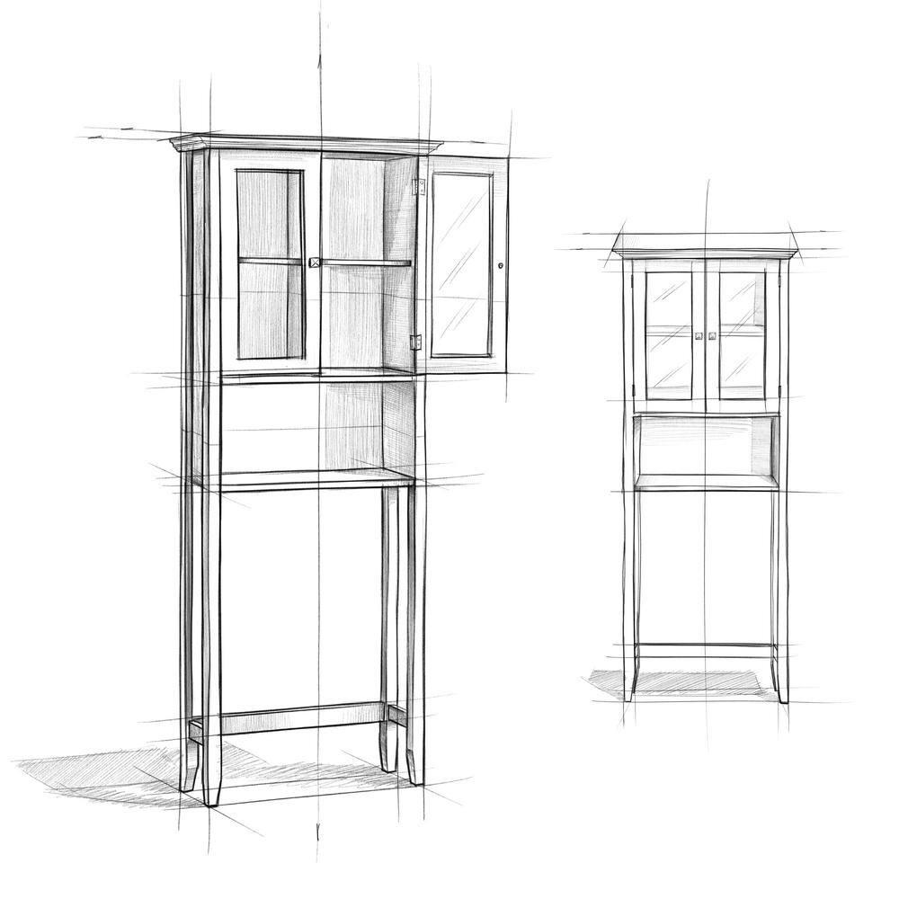 Simpli Home Acadian Freestanding Bathroom Cabinet