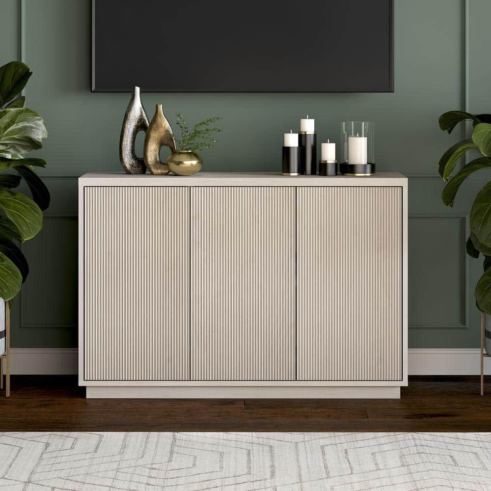 Evelyn&Zoe Alston 48" Wide Rectangular Buffet Table, Alder White