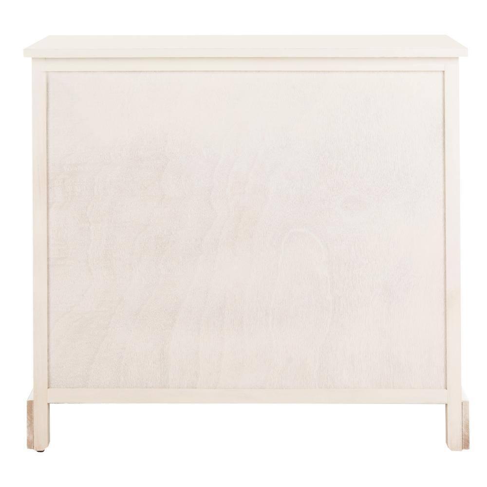 Herman Storage Unit with Wicker Baskets - Distressed Cream - Safavieh.