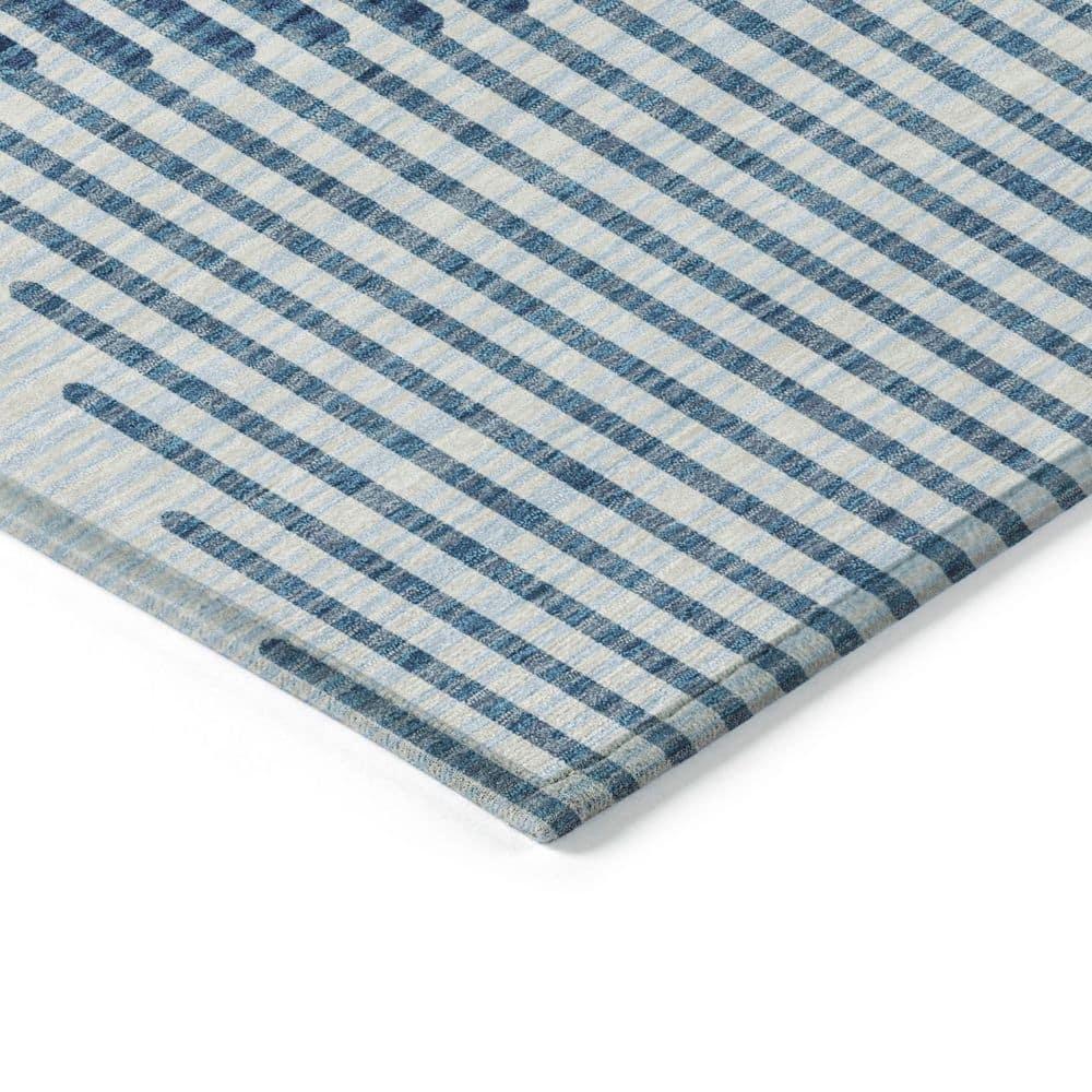 Addison Blue Rectangular Washable Synthetic Area Rug 10' x 14'