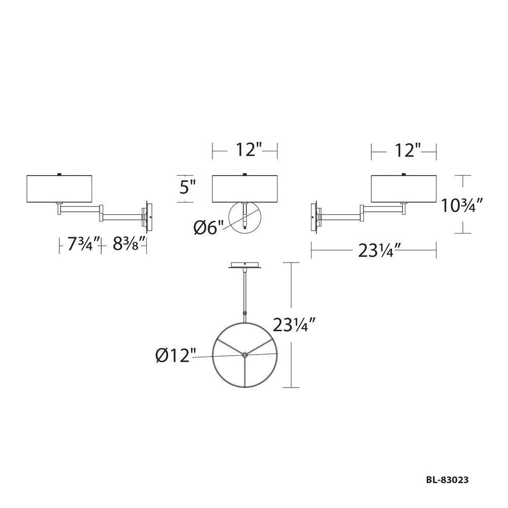 dweLED Chelsea 23.25-in W 1 -Light Brushed Nickel Transitional Integrated LED Wall Sconce