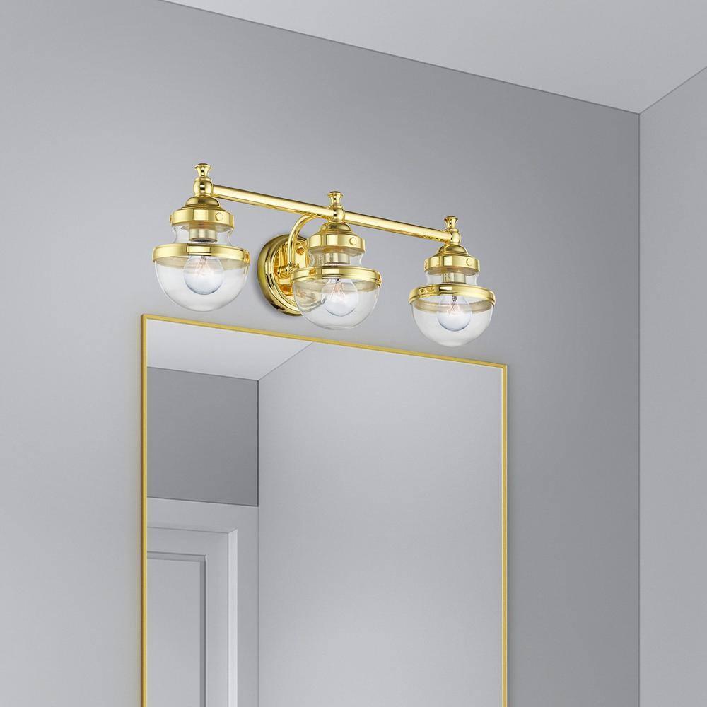 Livex Lighting Oldwick 3 - Light Vanity in  Polished Brass