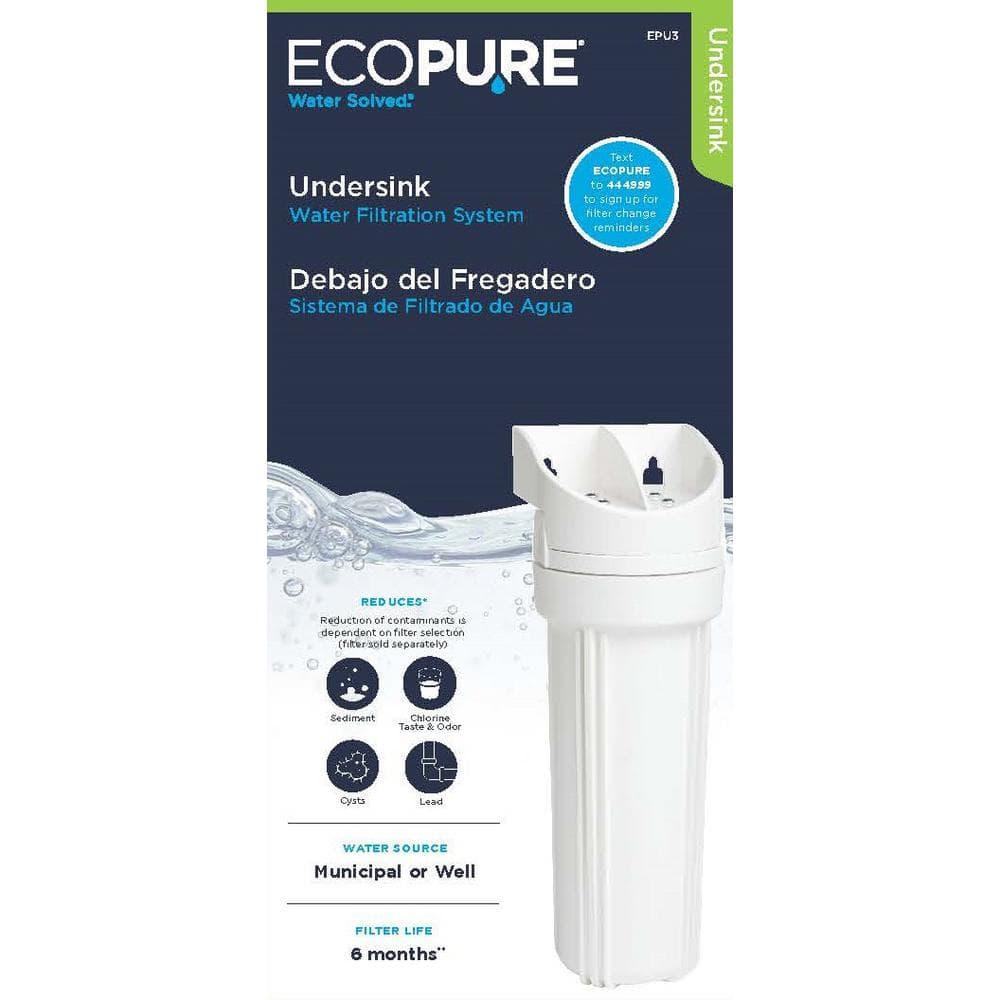 EcoPure EPU3 Universal Under Sink Water Filtration System