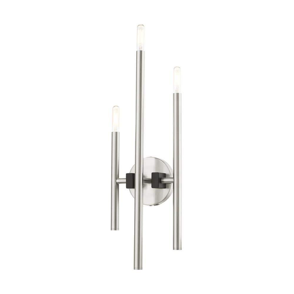 Livex Lighting Denmark 3 - Light Wall Light in  Brushed Nickel