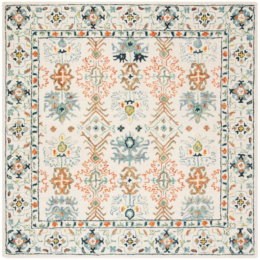 Aspen APN310 Hand Tufted Indoor Area Rug - Ivory/Blue - 7'x7' - Safavieh
