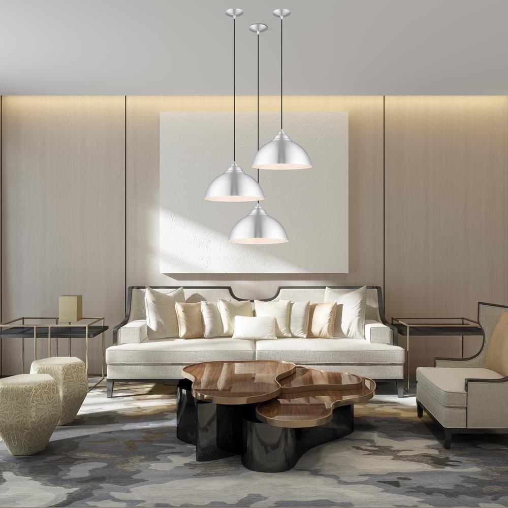 Livex Lighting Metal Shade 1 - Light Chandelier in  Brushed Aluminum