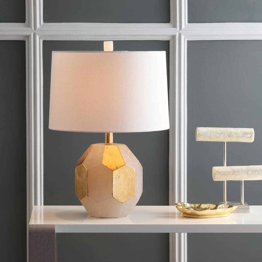 Magdalene Marble Table Lamp (Set of 2) - 29 Inch Height - TBL4069 - White Marble/Gold - Safavieh