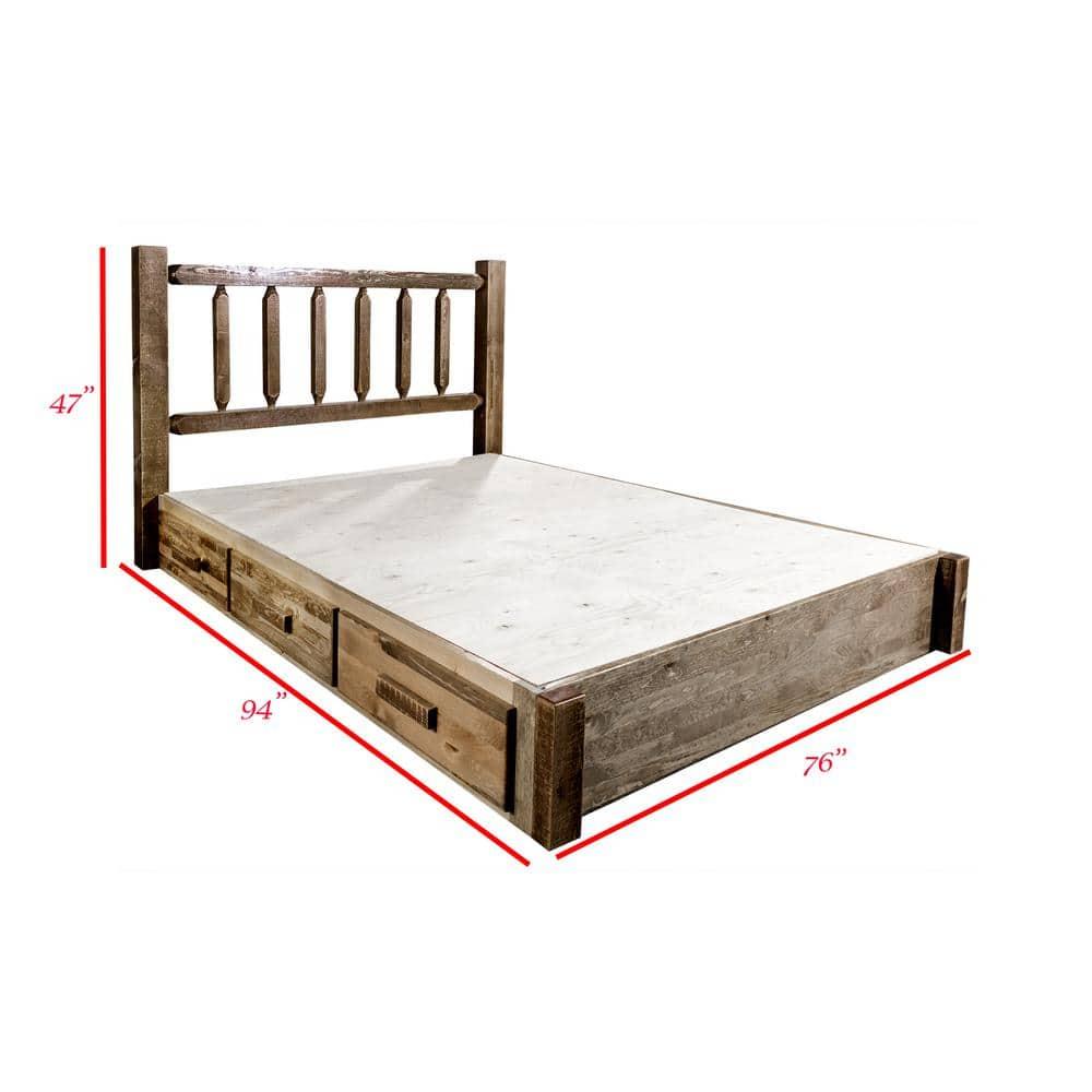Montana Woodworks Homestead Storage Wood California King Platform Bed in Brown