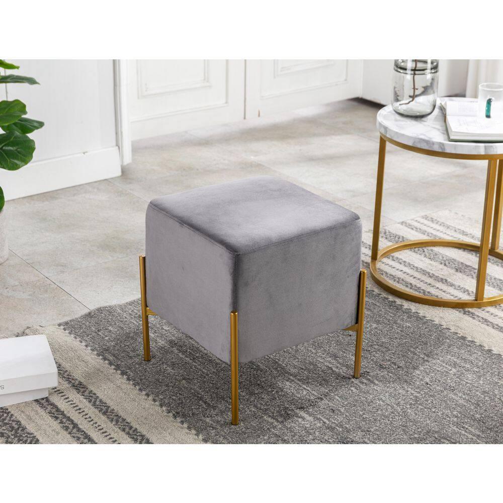 Carolina Classics Adadon Upholstered Accent Stool/Footrest in Gray