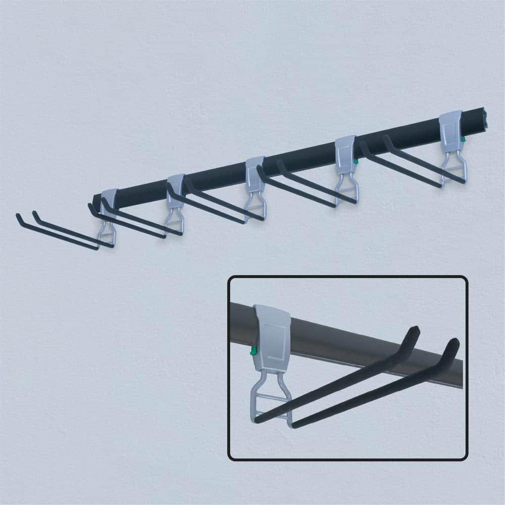 SafeRacks Wall Mounted Ski/Snowboard Rack - Includes 5 Storage Hooks - 500lb Max Capacity