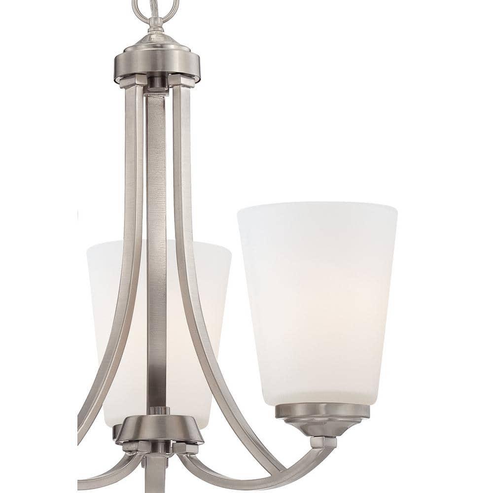 Minka Lavery 4963-84 Overland Park 3 Light Mini Chandelier in Brushed Nickel