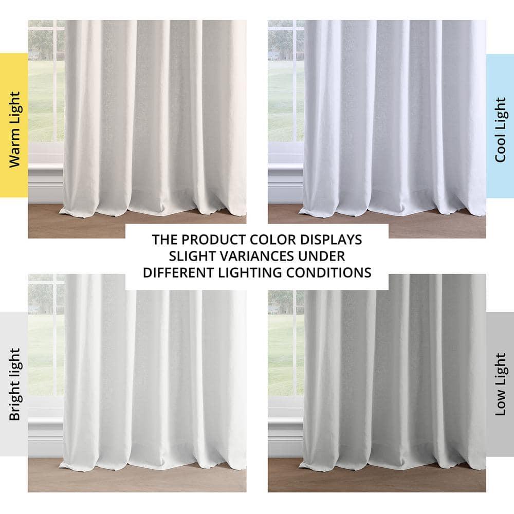 HPD Half Price Drapes French Linen Curtains 108 Inches Long Room Darkening Curtains for Bedroom & Living Room 50 X 108, (1 Panel), Crisp White