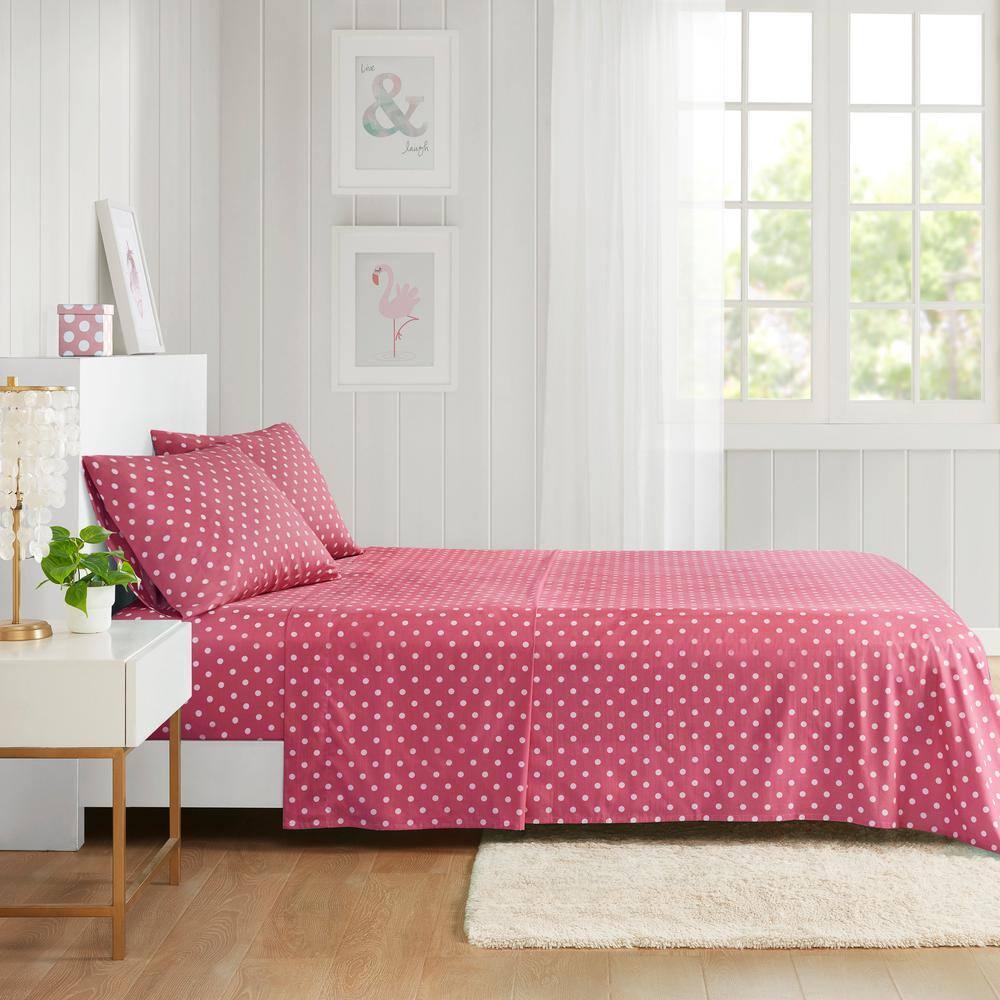 Mi Zone Polka Dot Polka Dot Printed 100% Cotton Sheet Set