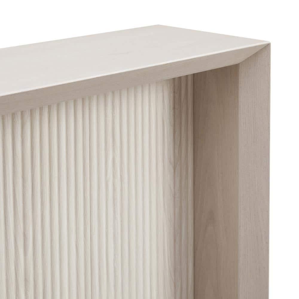 Evelyn&Zoe Modern/Contemporary 56" Wide Alder White Console Table