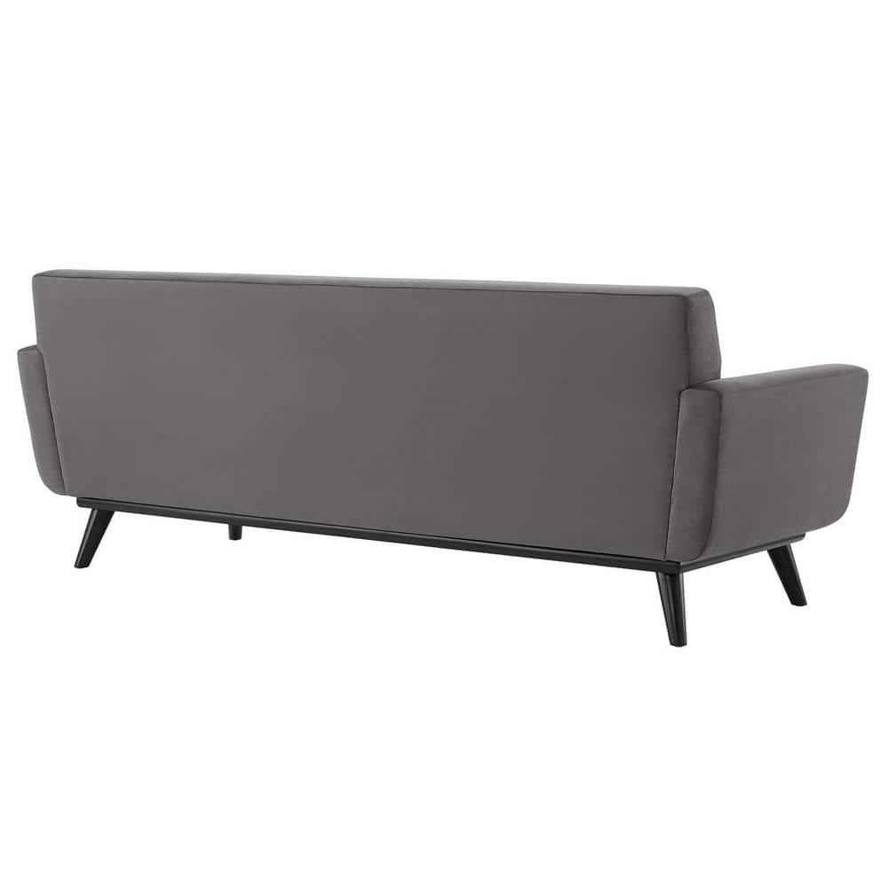 Engage Channel Tufted Performance Velvet Sofa Gray - Modway: Upholstered, Wood Frame, Foam Fill