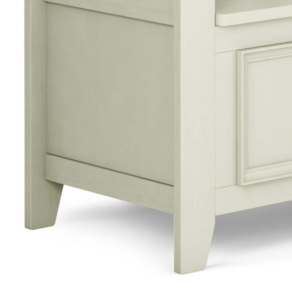 Simpli Home Amherst 48"W Solid Wood Entryway Storage Bench with Lift-Top Lid and Dual Compartments