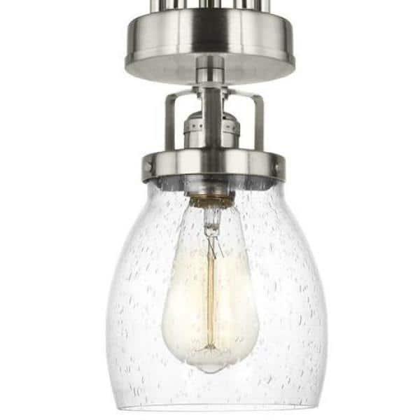 Brushed Nickel 5-Light Chandelier with Clear Seeded Glass Shades