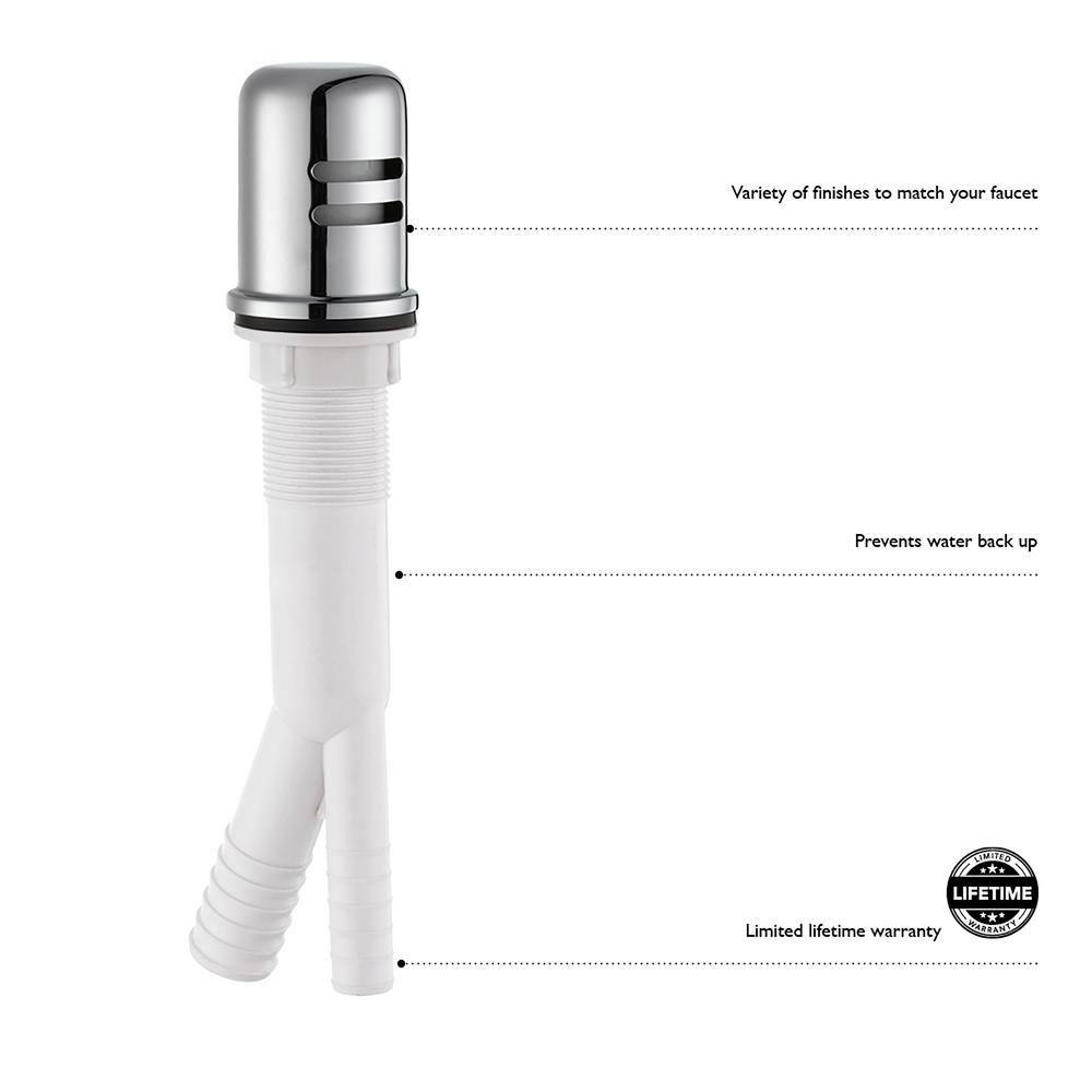 Design House 557702 Dish Washer Air Gap with Cover, Prevent Drain Water Back up, Matte Black