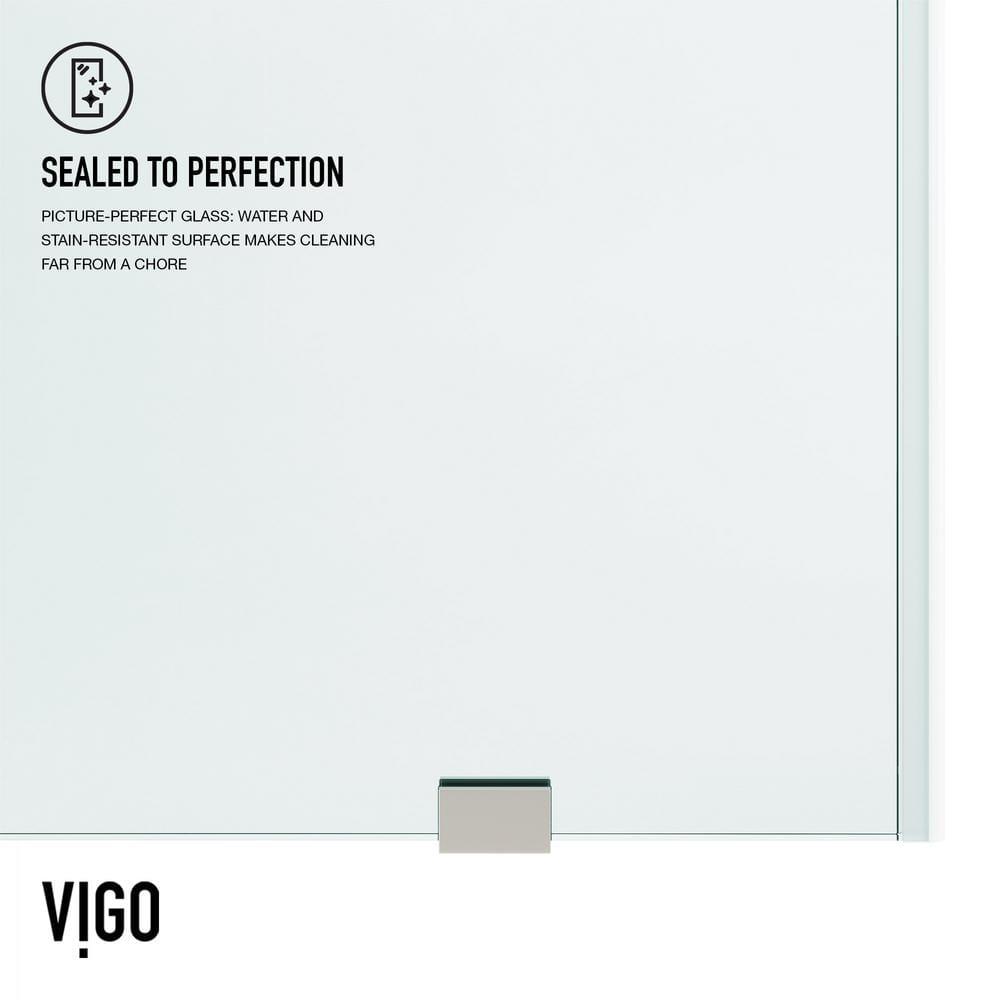 Elan 44-48" W x 74" H Sliding Frameless Shower Door with 3/8" Clear Glass