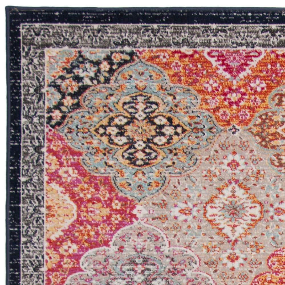 Montage MTG281 Power Loomed Indoor/Outdoor Area Rug - Red/Aqua - 8'x10' - Safavieh