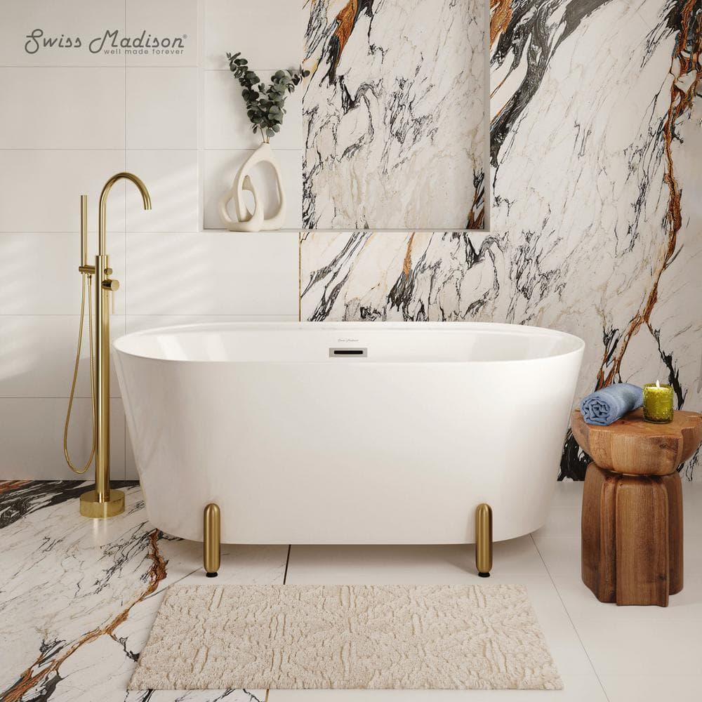 Swiss Madison Monaco 59" Freestanding Bathtub With Matte Black Stand SM-FB1002BG