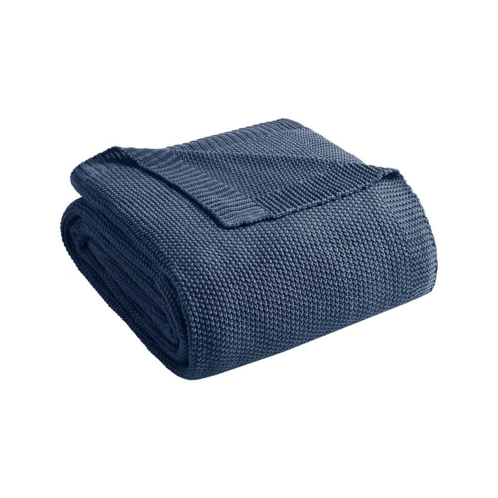 Twin Bree Knit Bed Blanket Indigo