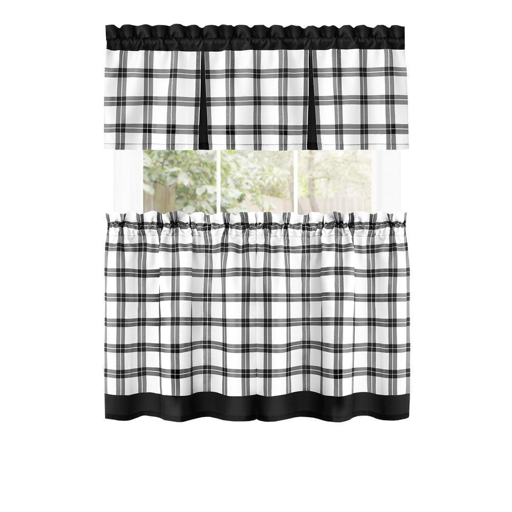 Achim Importing Co Plaid Tailored 58'' W Kitchen Curtain