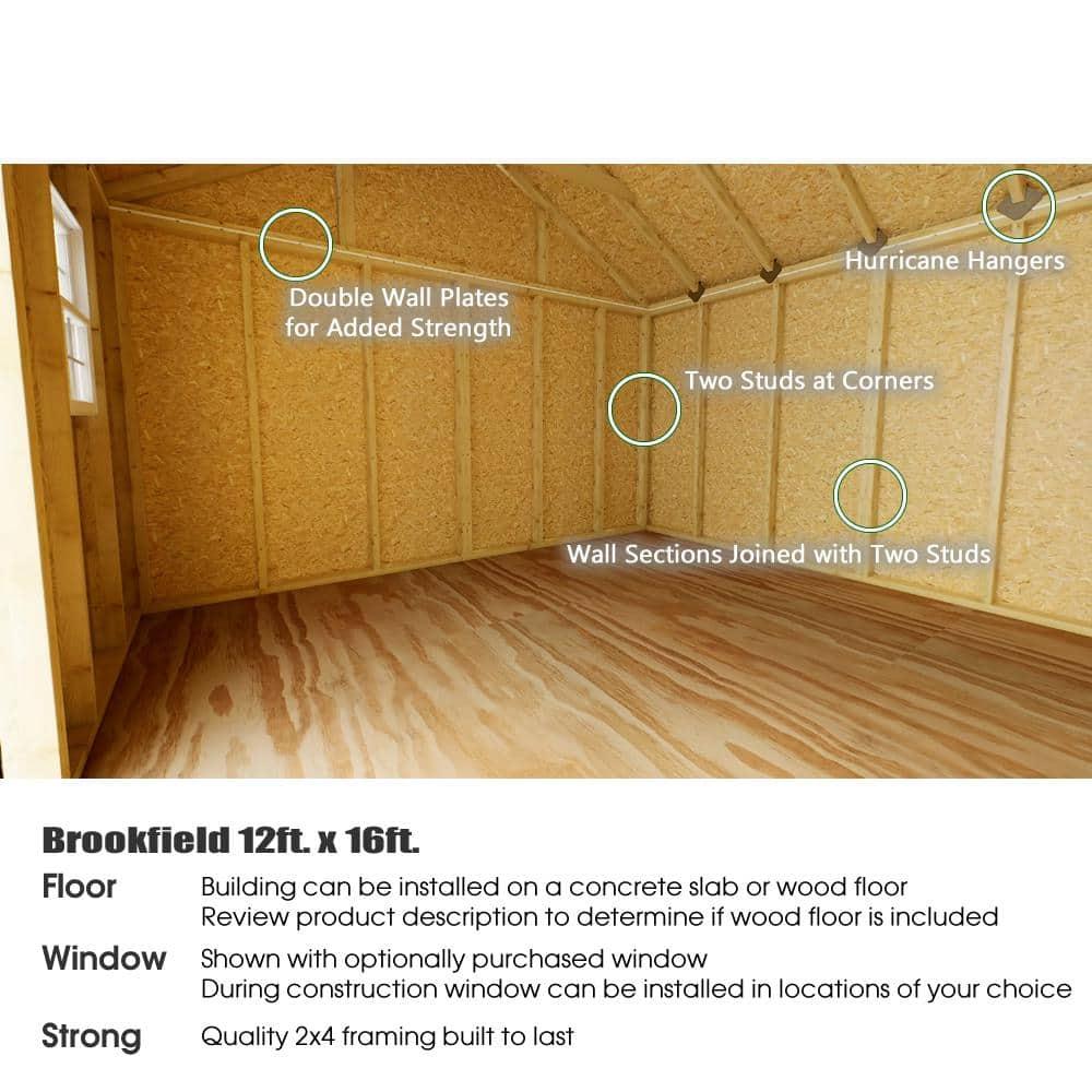 Best Barns Brookfield 16 ft. W x 12 ft. D Solid Wood Storage Shed