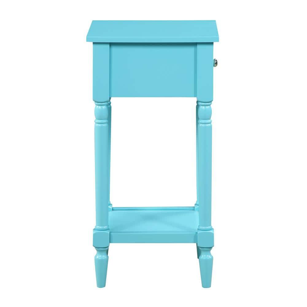 Convenience Concepts French Country Khloe 1 Drawer Accent Table with Shelf, Sky Blue