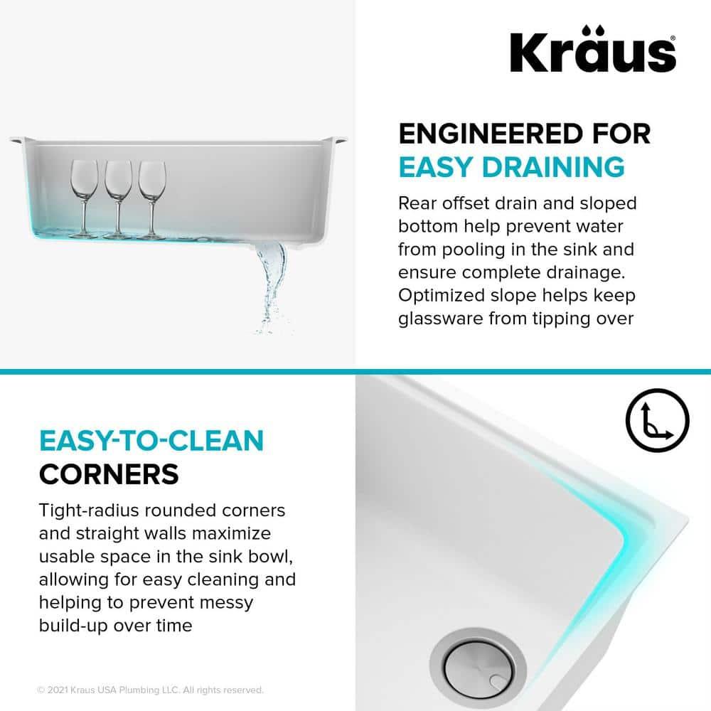 Kraus Bellucci 32 in. Undermount Quartz Composite Single Bowl Kitchen Sink with Accessories