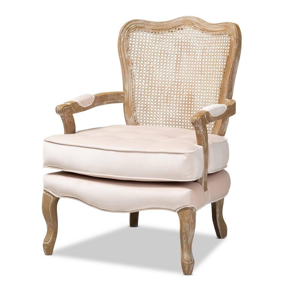 Vincent Linen Modern Accent Chair Beige - Baxton Studio