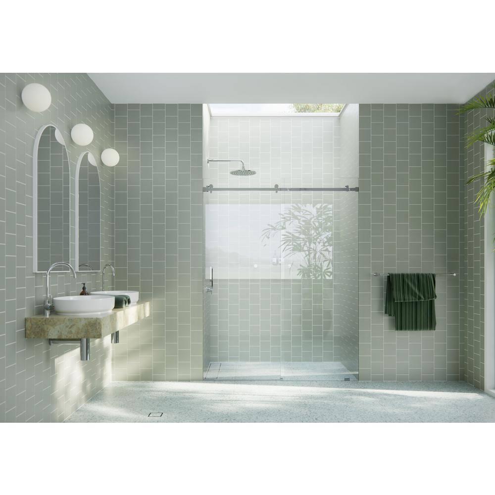 Astro 60 - 64 in. x 78 in. Fully Frameless Glass Sliding Shower Door