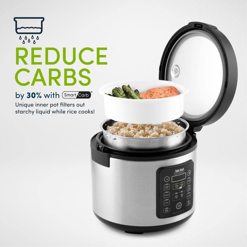 Aroma SmartCarb® 10-Cup (Uncooked) / 20-Cup (Cooked) Cool Touch Rice Cooker, Stainless Steel, 5 Qt & Reviews | Wayfair